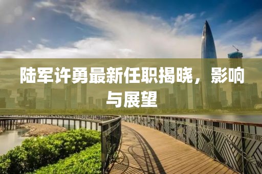陸軍許勇最新任職揭曉，影響與展望