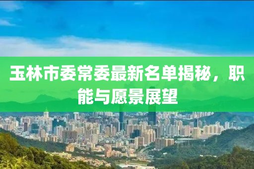 玉林市委常委最新名單揭秘，職能與愿景展望