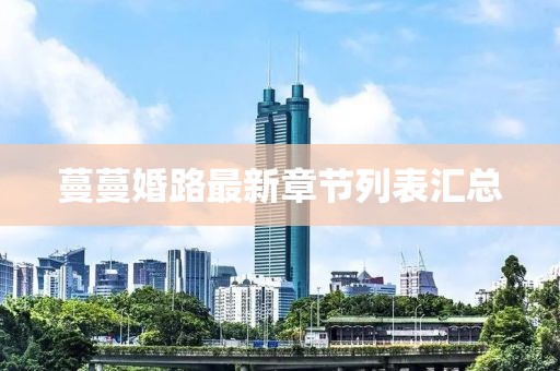 蔓蔓婚路最新章節列表匯總