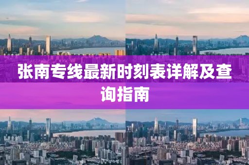 張南專(zhuān)線(xiàn)最新時(shí)刻表詳解及查詢(xún)指南