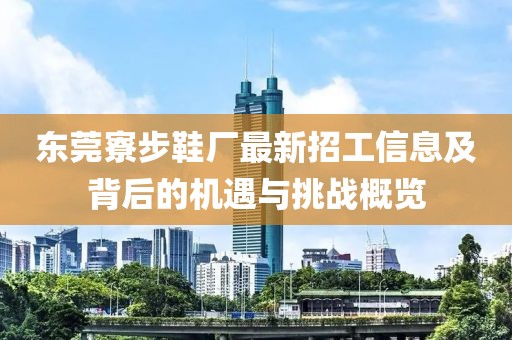 東莞寮步鞋廠(chǎng)最新招工信息及背后的機遇與挑戰概覽