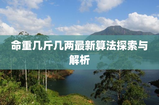 命重幾斤幾兩最新算法探索與解析