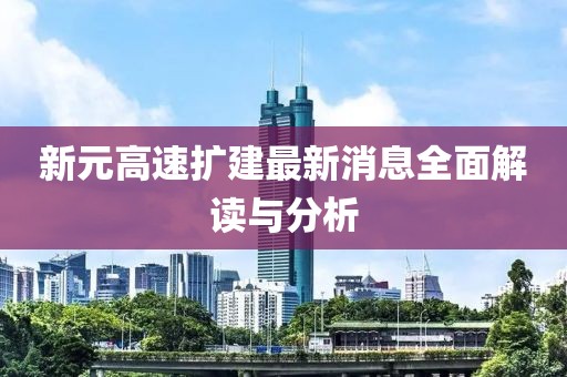 新元高速擴建最新消息全面解讀與分析