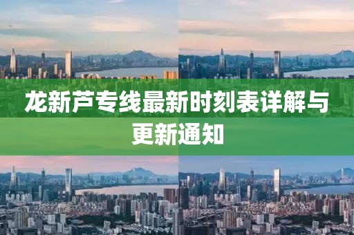 龍新蘆專(zhuān)線(xiàn)最新時(shí)刻表詳解與更新通知