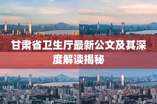 甘肅省衛生廳最新公文及其深度解讀揭秘