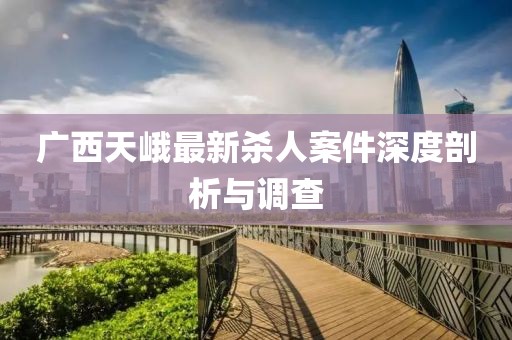 廣西天峨最新殺人案件深度剖析與調查