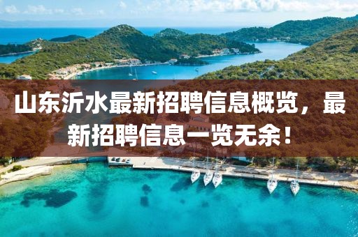 山東沂水最新招聘信息概覽，最新招聘信息一覽無(wú)余！