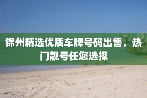 錦州精選優(yōu)質(zhì)車(chē)牌號碼出售，熱門(mén)靚號任您選擇