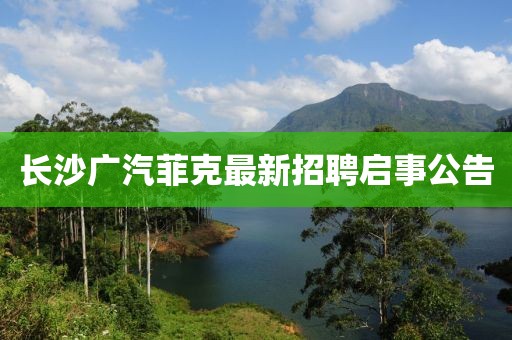 長(cháng)沙廣汽菲克最新招聘啟事公告