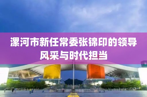 漯河市新任常委張錦印的領(lǐng)導風(fēng)采與時(shí)代擔當
