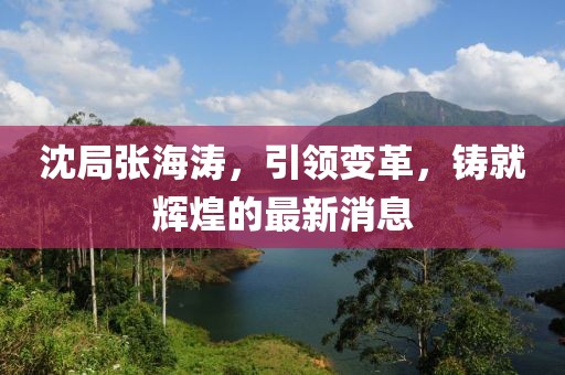 沈局張海濤，引領(lǐng)變革，鑄就輝煌的最新消息