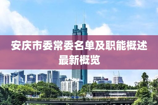 安慶市委常委名單及職能概述最新概覽
