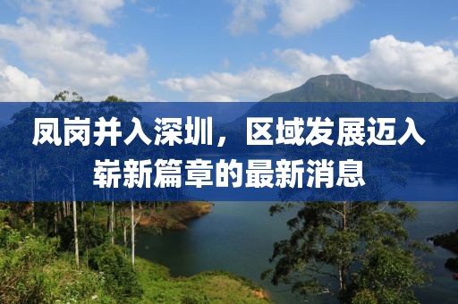 鳳崗并入深圳，區域發(fā)展邁入嶄新篇章的最新消息