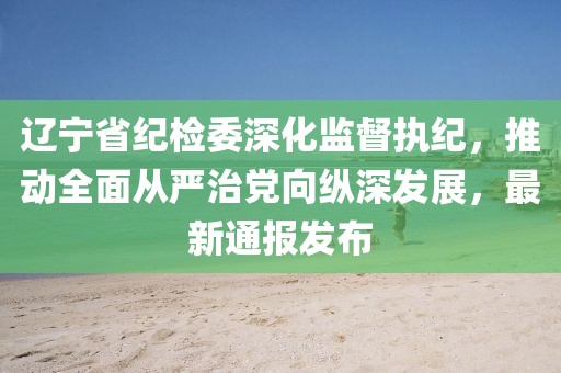 遼寧省紀檢委深化監督執紀，推動(dòng)全面從嚴治黨向縱深發(fā)展，最新通報發(fā)布