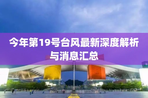今年第19號臺風(fēng)最新深度解析與消息匯總