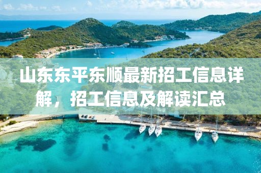 山東東平東順最新招工信息詳解，招工信息及解讀匯總
