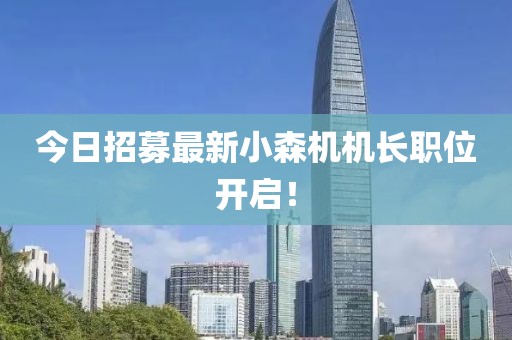 今日招募最新小森機機長(cháng)職位開(kāi)啟！