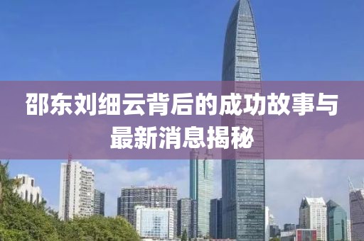 邵東劉細云背后的成功故事與最新消息揭秘