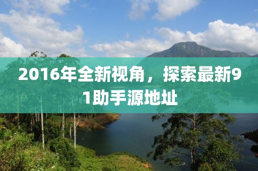 2016年全新視角，探索最新91助手源地址