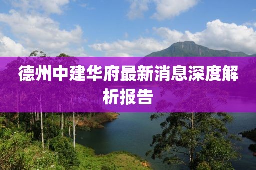 德州中建華府最新消息深度解析報告