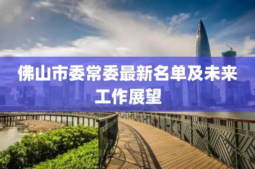 佛山市委常委最新名單及未來(lái)工作展望
