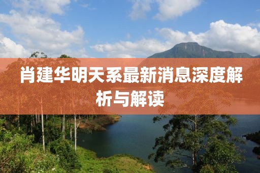 肖建華明天系最新消息深度解析與解讀