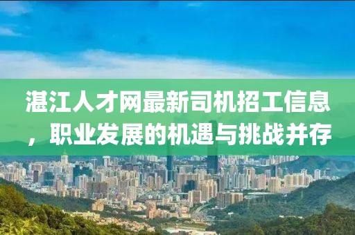湛江人才網(wǎng)最新司機招工信息，職業(yè)發(fā)展的機遇與挑戰并存