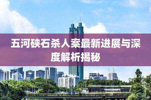 五河硤石殺人案最新進(jìn)展與深度解析揭秘
