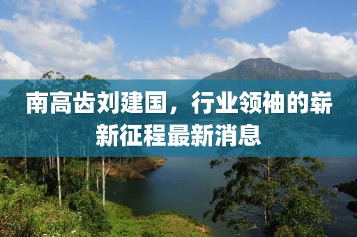 南高齒劉建國，行業(yè)領(lǐng)袖的嶄新征程最新消息