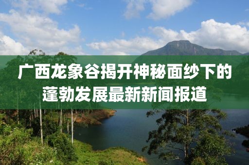 廣西龍象谷揭開(kāi)神秘面紗下的蓬勃發(fā)展最新新聞報道
