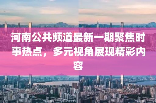 河南公共頻道最新一期聚焦時(shí)事熱點(diǎn)，多元視角展現精彩內容