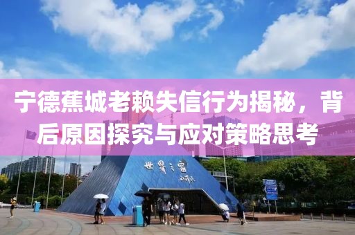 寧德蕉城老賴(lài)失信行為揭秘，背后原因探究與應對策略思考