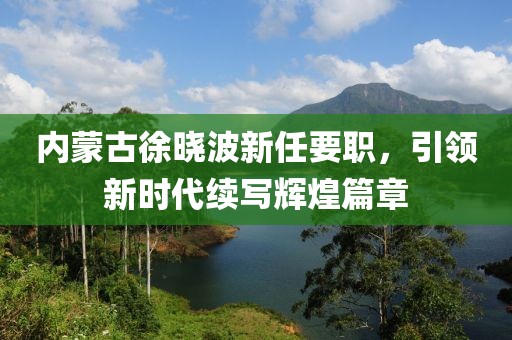 內蒙古徐曉波新任要職，引領(lǐng)新時(shí)代續寫(xiě)輝煌篇章