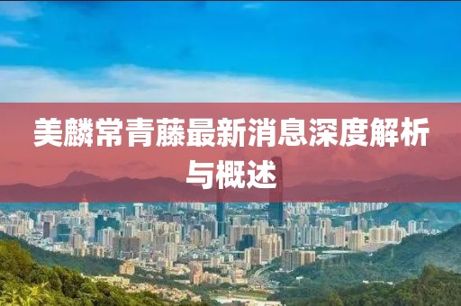 美麟常青藤最新消息深度解析與概述