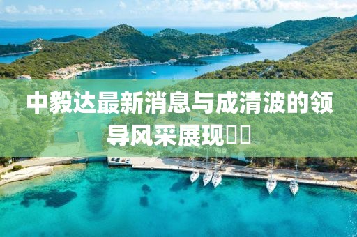 中毅達最新消息與成清波的領(lǐng)導風(fēng)采展現??