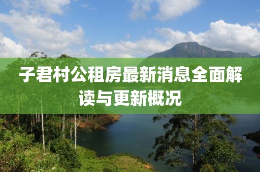 子君村公租房最新消息全面解讀與更新概況