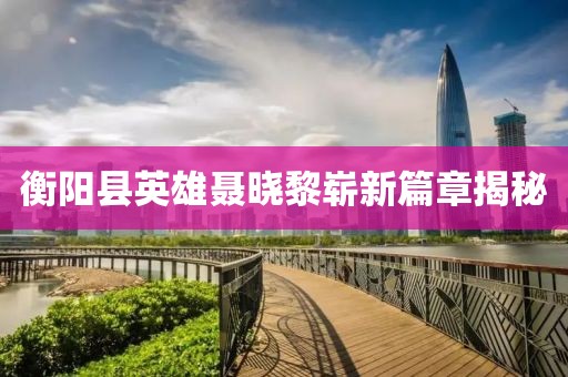 衡陽(yáng)縣英雄聶曉黎嶄新篇章揭秘