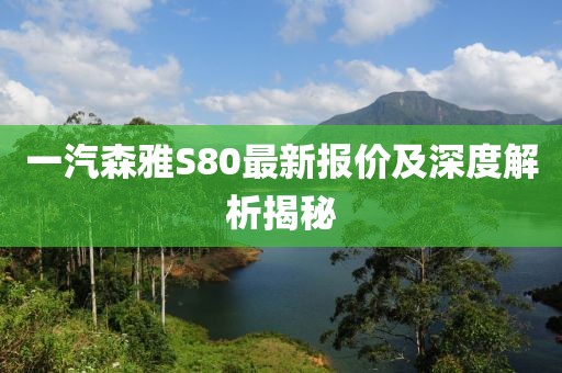 一汽森雅S80最新報價(jià)及深度解析揭秘