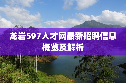 龍巖597人才網(wǎng)最新招聘信息概覽及解析