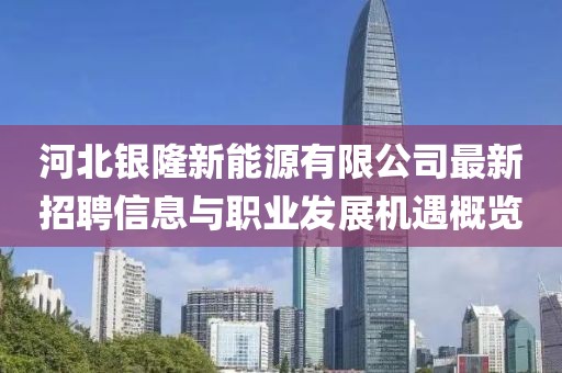 河北銀隆新能源有限公司最新招聘信息與職業(yè)發(fā)展機遇概覽