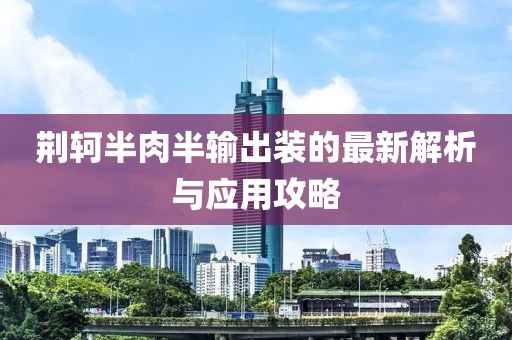 荊軻半肉半輸出裝的最新解析與應用攻略