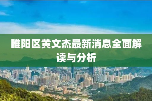睢陽(yáng)區黃文杰最新消息全面解讀與分析
