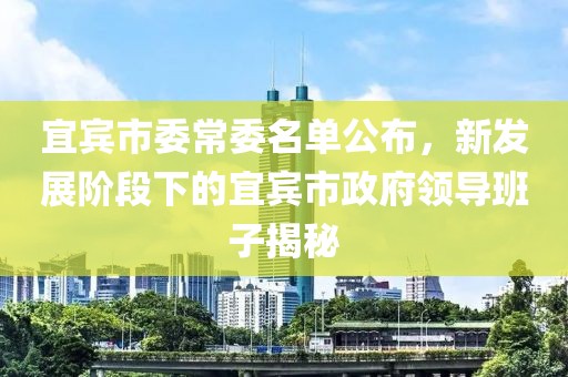 宜賓市委常委名單公布，新發(fā)展階段下的宜賓市政府領(lǐng)導班子揭秘