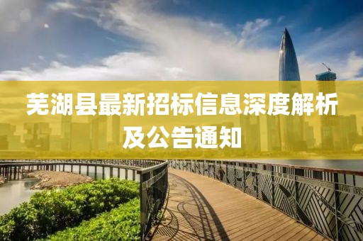蕪湖縣最新招標信息深度解析及公告通知