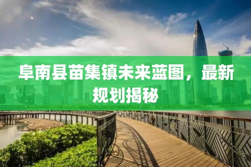 阜南縣苗集鎮未來(lái)藍圖，最新規劃揭秘