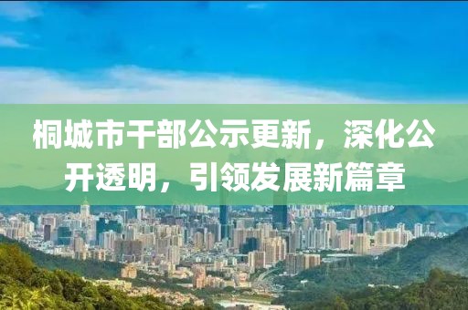 桐城市干部公示更新，深化公開(kāi)透明，引領(lǐng)發(fā)展新篇章
