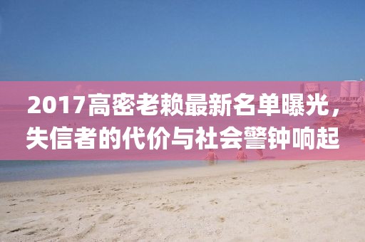 2017高密老賴(lài)最新名單曝光，失信者的代價(jià)與社會(huì )警鐘響起
