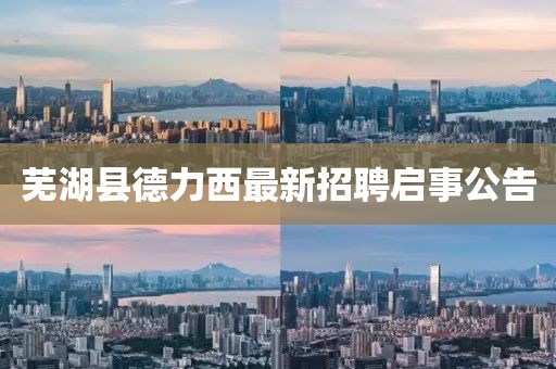 蕪湖縣德力西最新招聘啟事公告