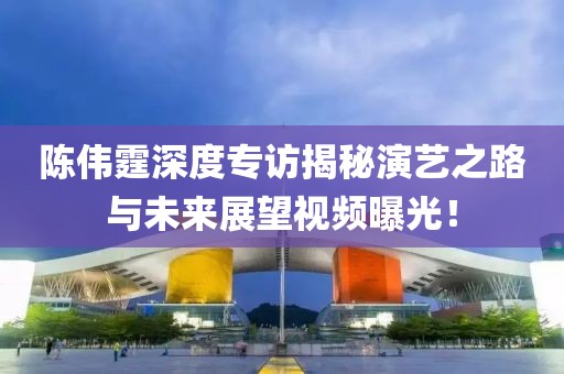 陳偉霆深度專(zhuān)訪(fǎng)揭秘演藝之路與未來(lái)展望視頻曝光！