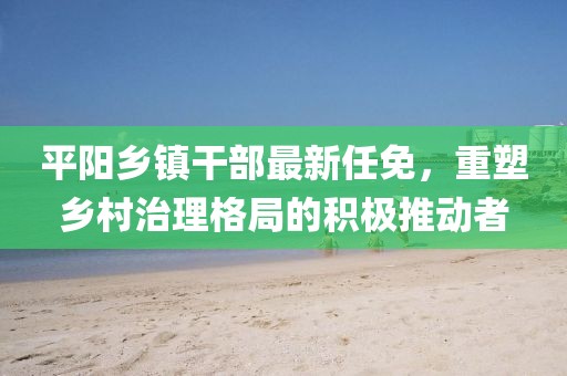 平陽(yáng)鄉鎮干部最新任免，重塑鄉村治理格局的積極推動(dòng)者